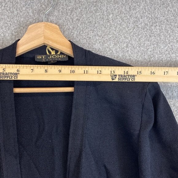 St. John basics long line cardigan enameled button S quiet luxury sweater blazer - Picture 5 of 12